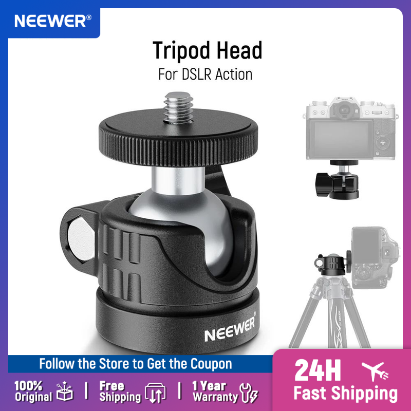 Photography Video Lighting Kit With Adjustable Tripod Stand - NEEWER Mini Ball Head, Portable Tripod
