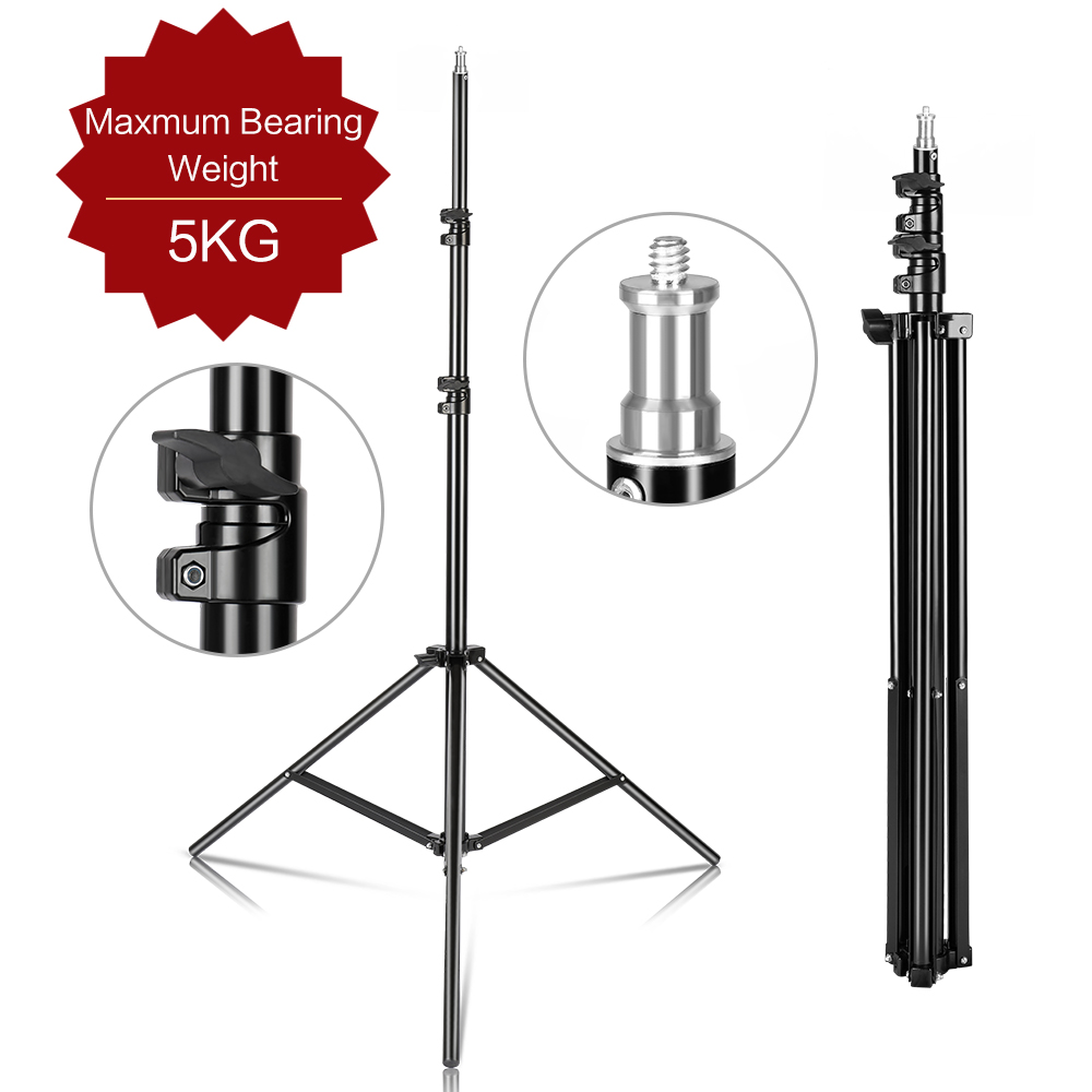 Photography Video Lighting Kit With Adjustable Tripod Stand - 240CM/7.9FT 1/4 Screw Photography DJ Light