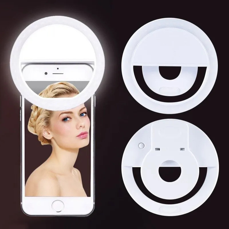 Photography Lighting Spotlight - USB Rechargeable LED Selfie Ring Light
