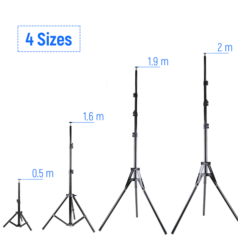 Photography Video Lighting Kit With Adjustable Tripod Stand - 200cm 160cm 50cm Photography Tripod Light