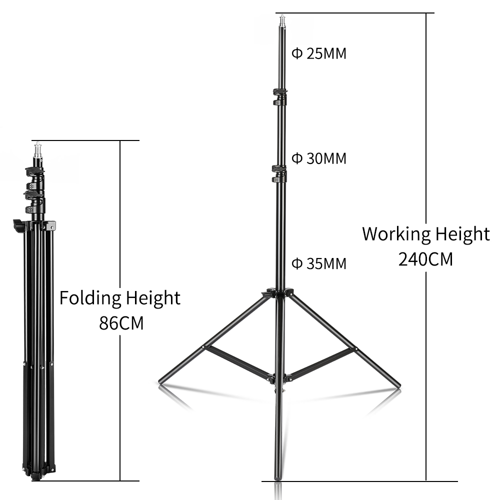240CM/7.9FT 1/4 Screw Photogra - Photography Video Lighting Kit With Adjustable Tripod Stand recension och pris