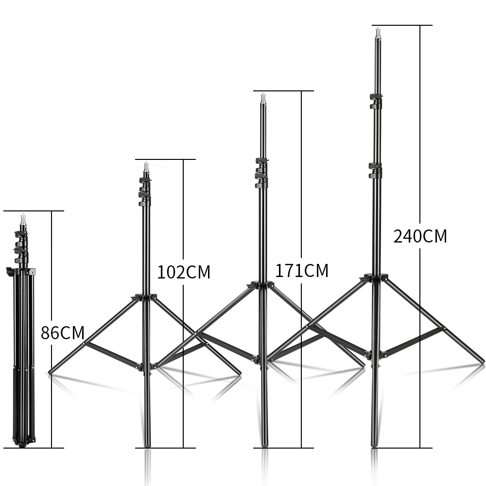 240CM/7.9FT 1/4 Screw Photogra - Photography Video Lighting Kit With Adjustable Tripod Stand recension och pris