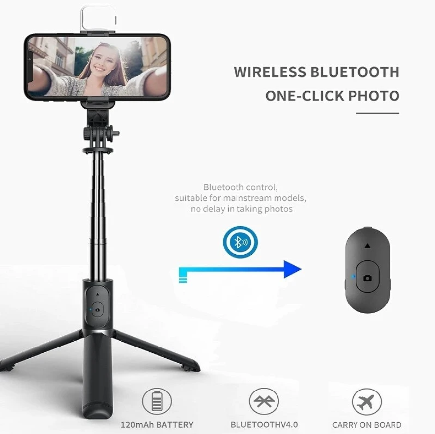 Cell Phone Selfie Stick Tripod - Photography Video Lighting Kit With Adjustable Tripod Stand recension och pris