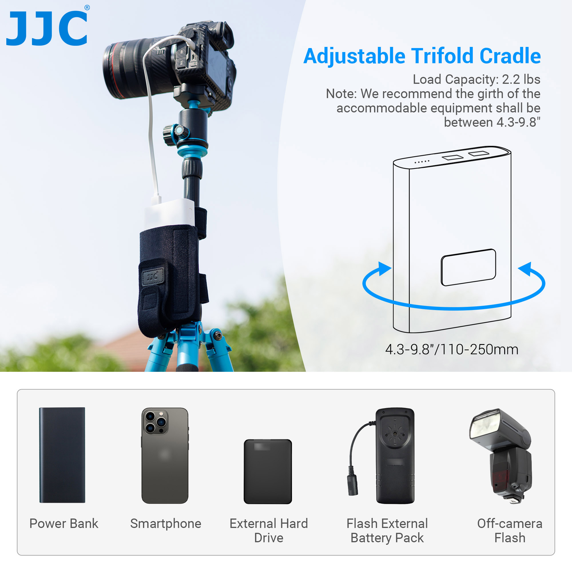 JJC Equipment Mounting Strap C - Photography Video Lighting Kit With Adjustable Tripod Stand recension och pris
