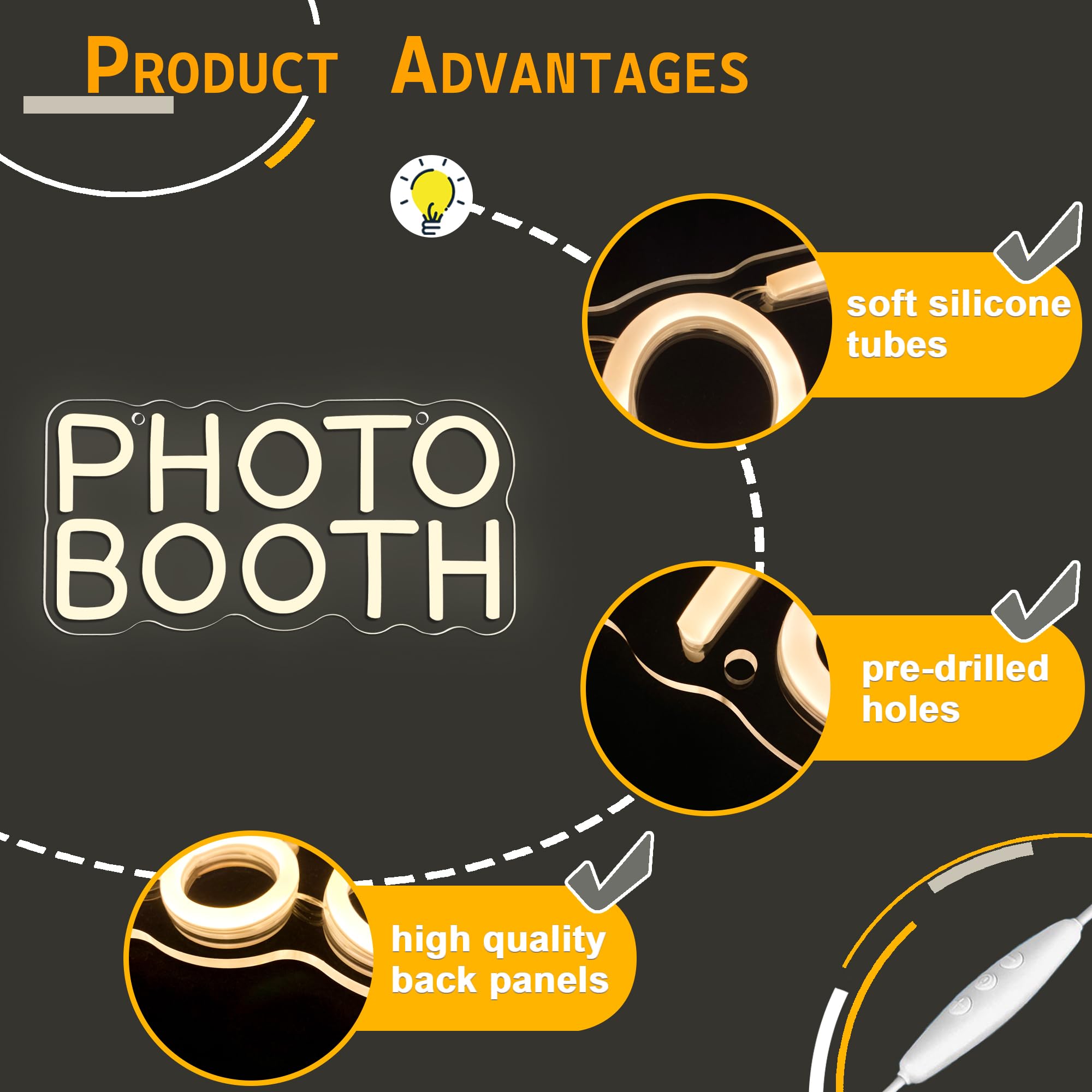 Photo Booth Neon Sign, Dimmabl - Photography Lighting Wedding Reception recension och pris