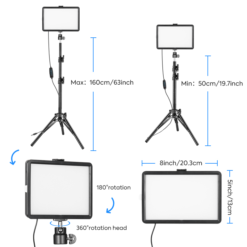 LED Video Light Kit 2Pcs Dimma - Photography Video Lighting Kit With Adjustable Tripod Stand recension och pris