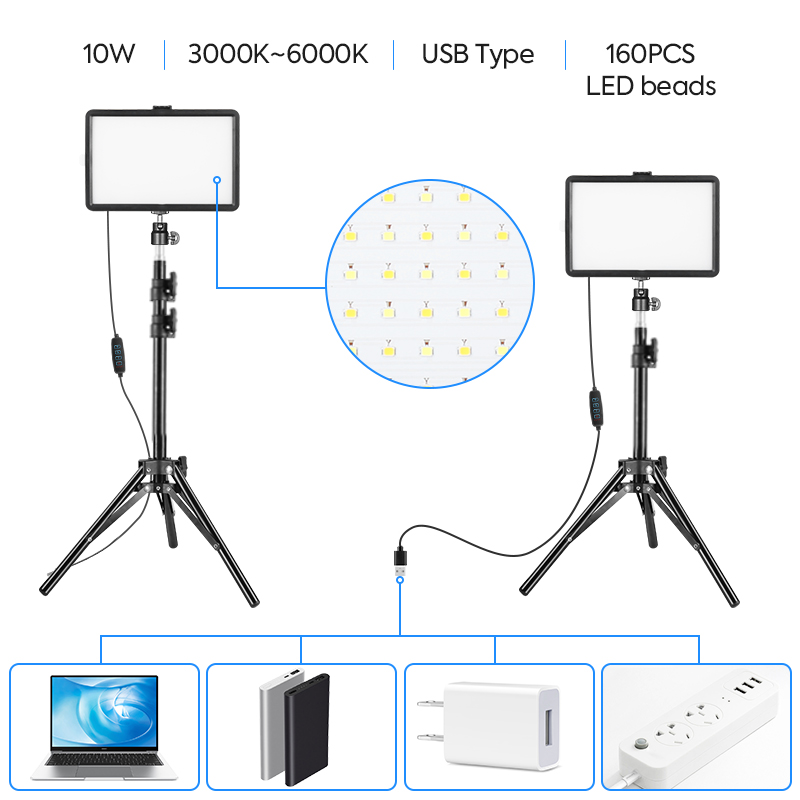 LED Video Light Kit 2Pcs Dimma - Photography Video Lighting Kit With Adjustable Tripod Stand recension och pris